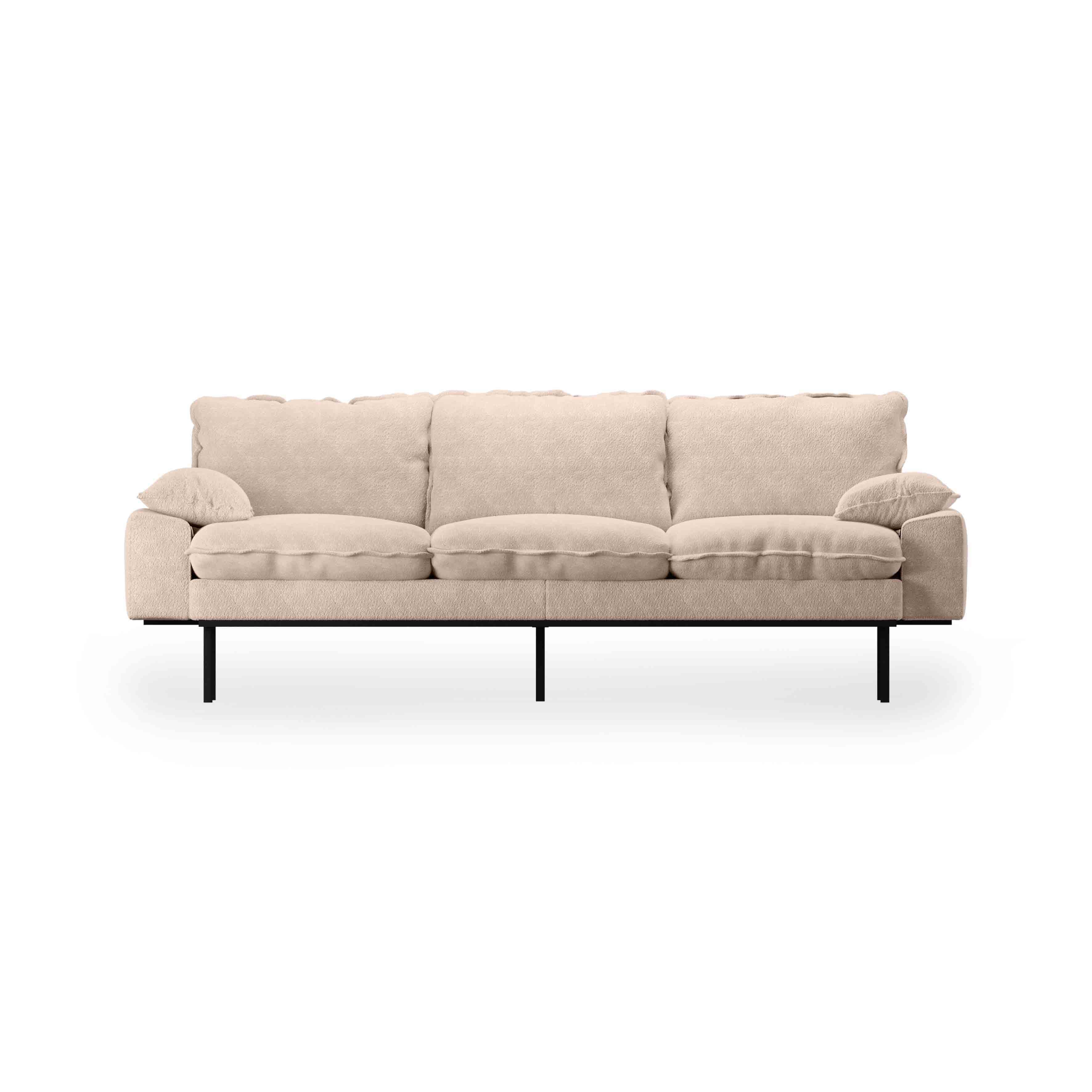 Retro Sofa 3 Seats Boucle, Taupe