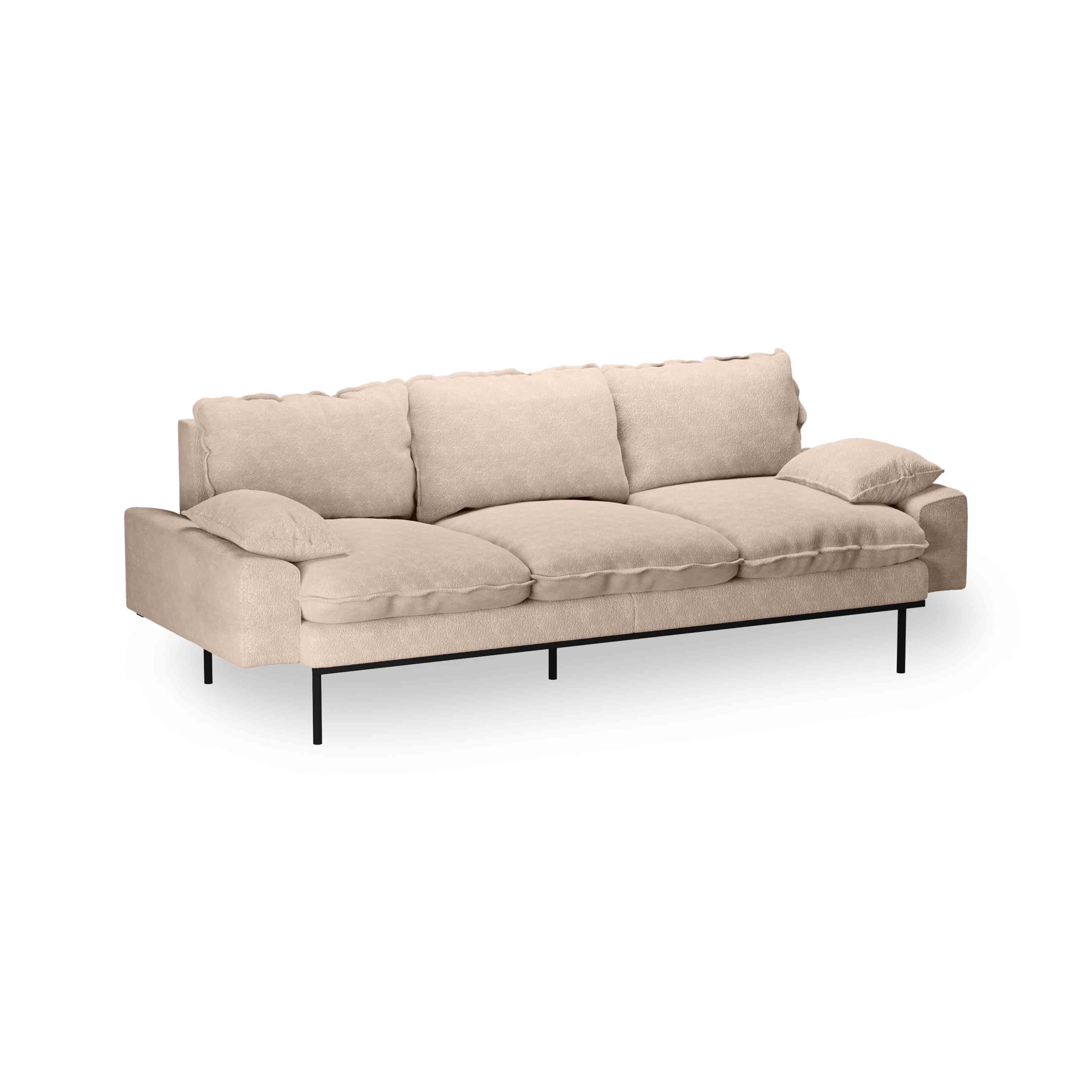 Retro Sofa 3 Seats Boucle, Taupe - Image 3