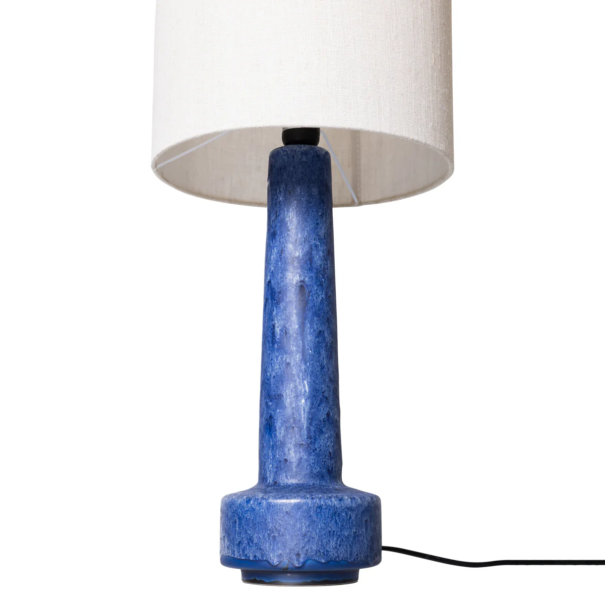 Retro Stoneware Lamp Base Blue - Image 3