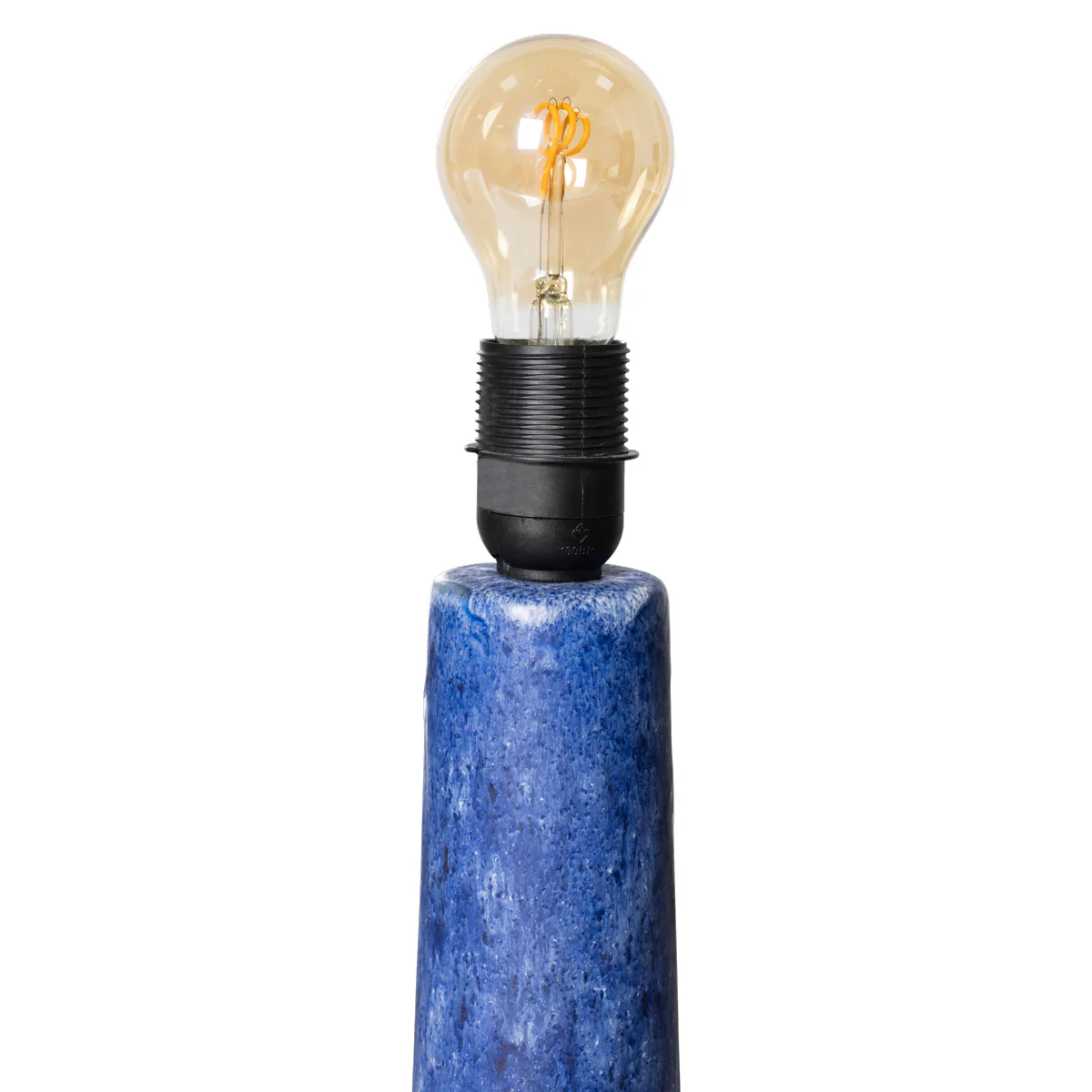 Retro Stoneware Lamp Base Blue - Image 5