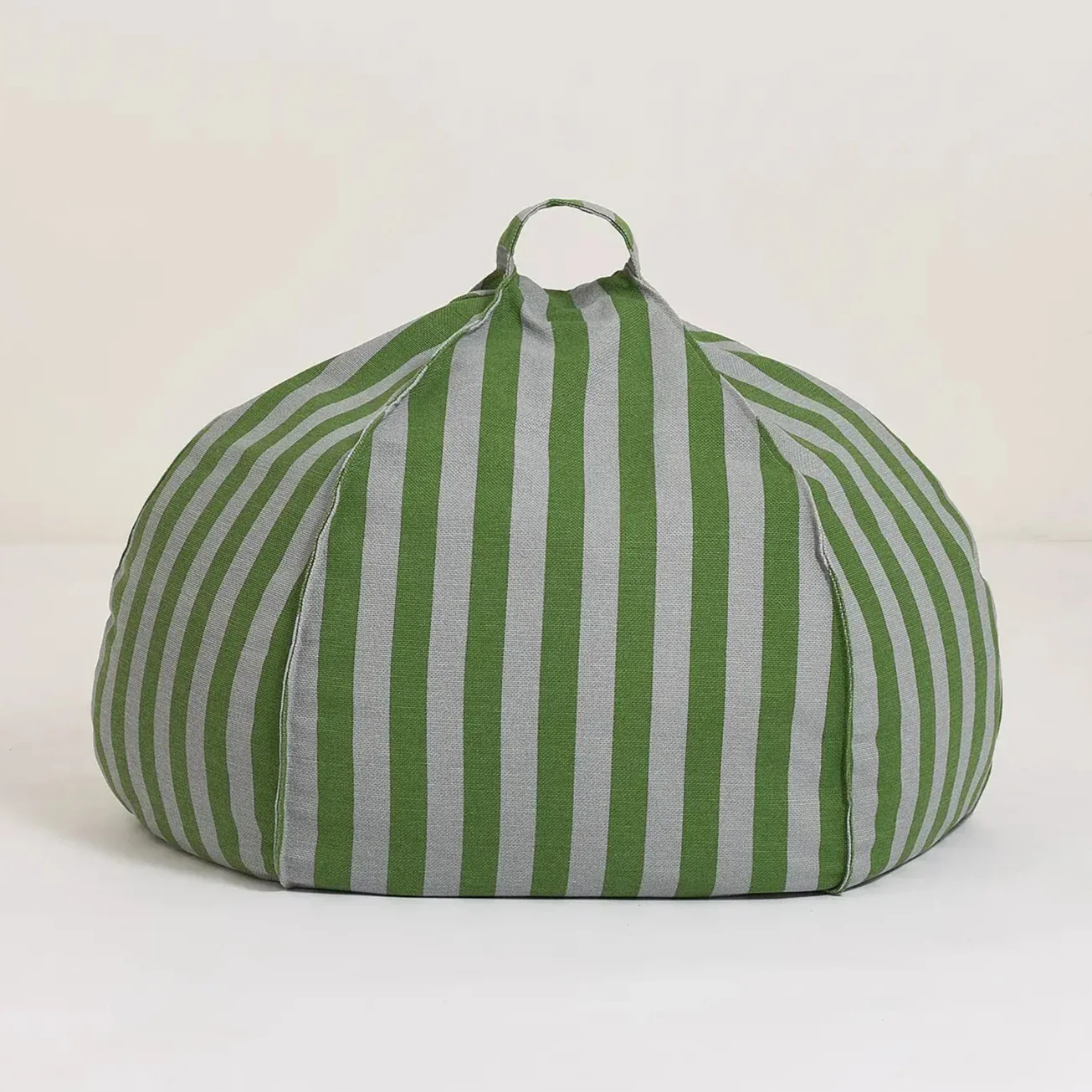Round Beanbag - Kid Size -  Vibes - Green Blue Stripes
