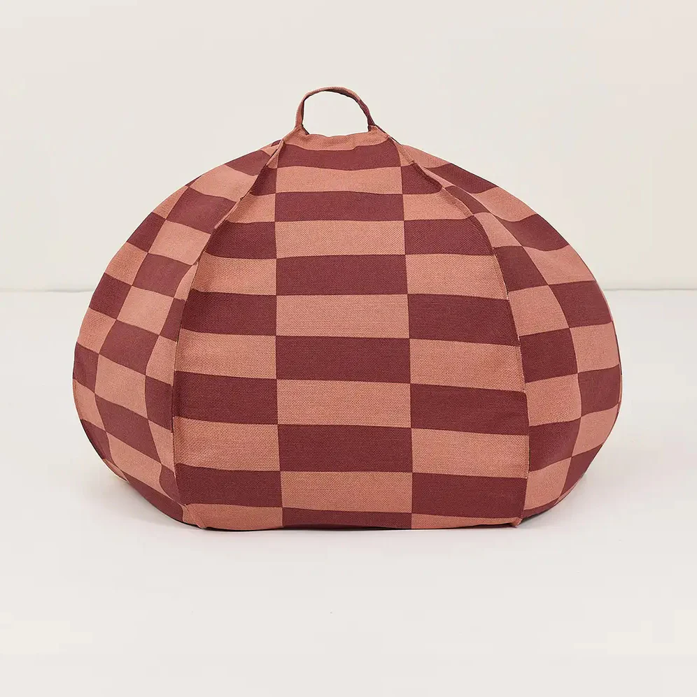 Round Beanbag - Kid Size - Vibes Maroon Tiles