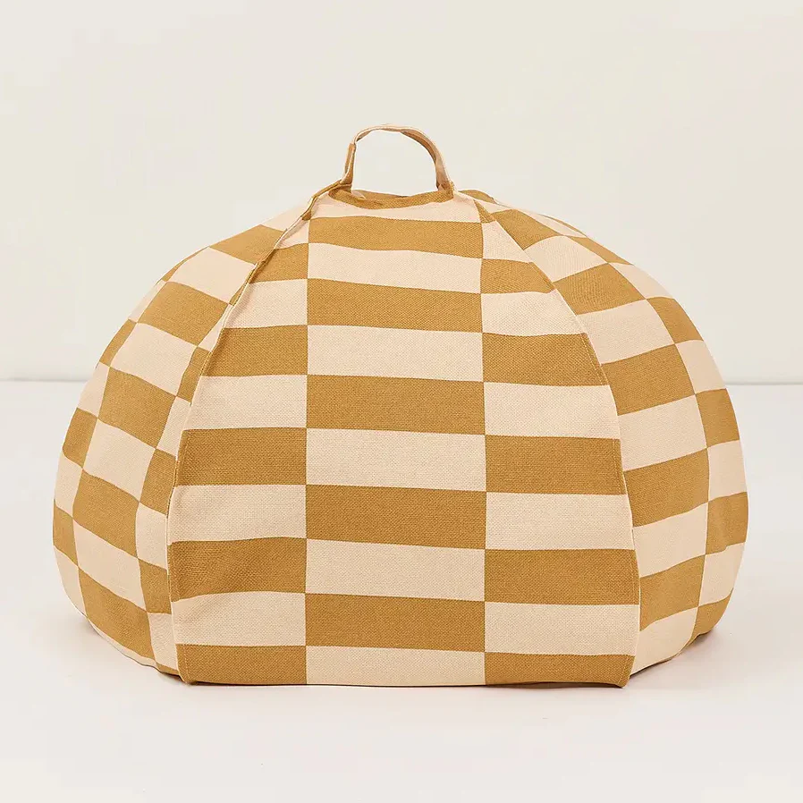 Round Beanbag - Kids Size - Vibes - Mustard and Sand Tiles