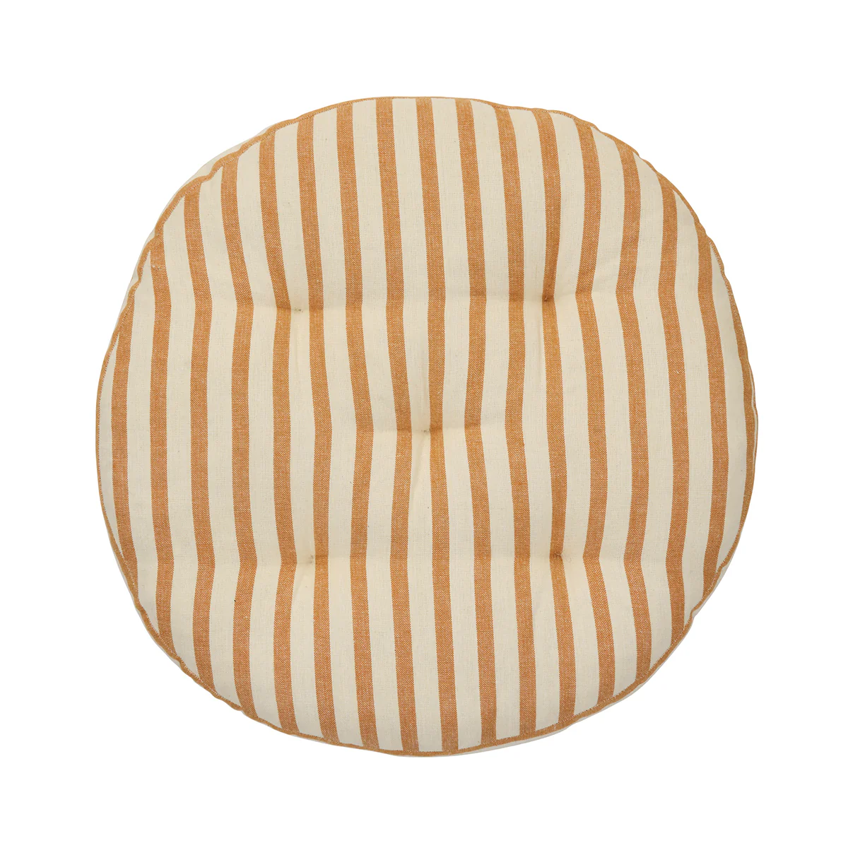 Round Cotton Chair Pad - Off white, Dark Honey