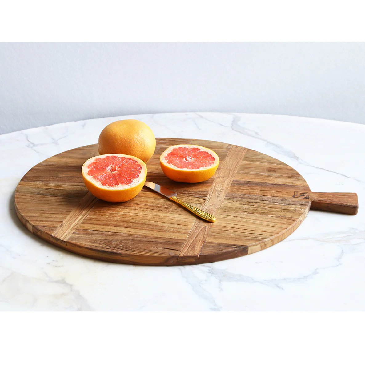 Round Large Bread Board Reclaimed Teak Ø50cm - Image 4
