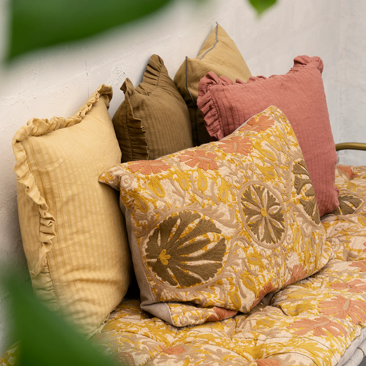 Ruffle Cushion - Maroon - Image 2