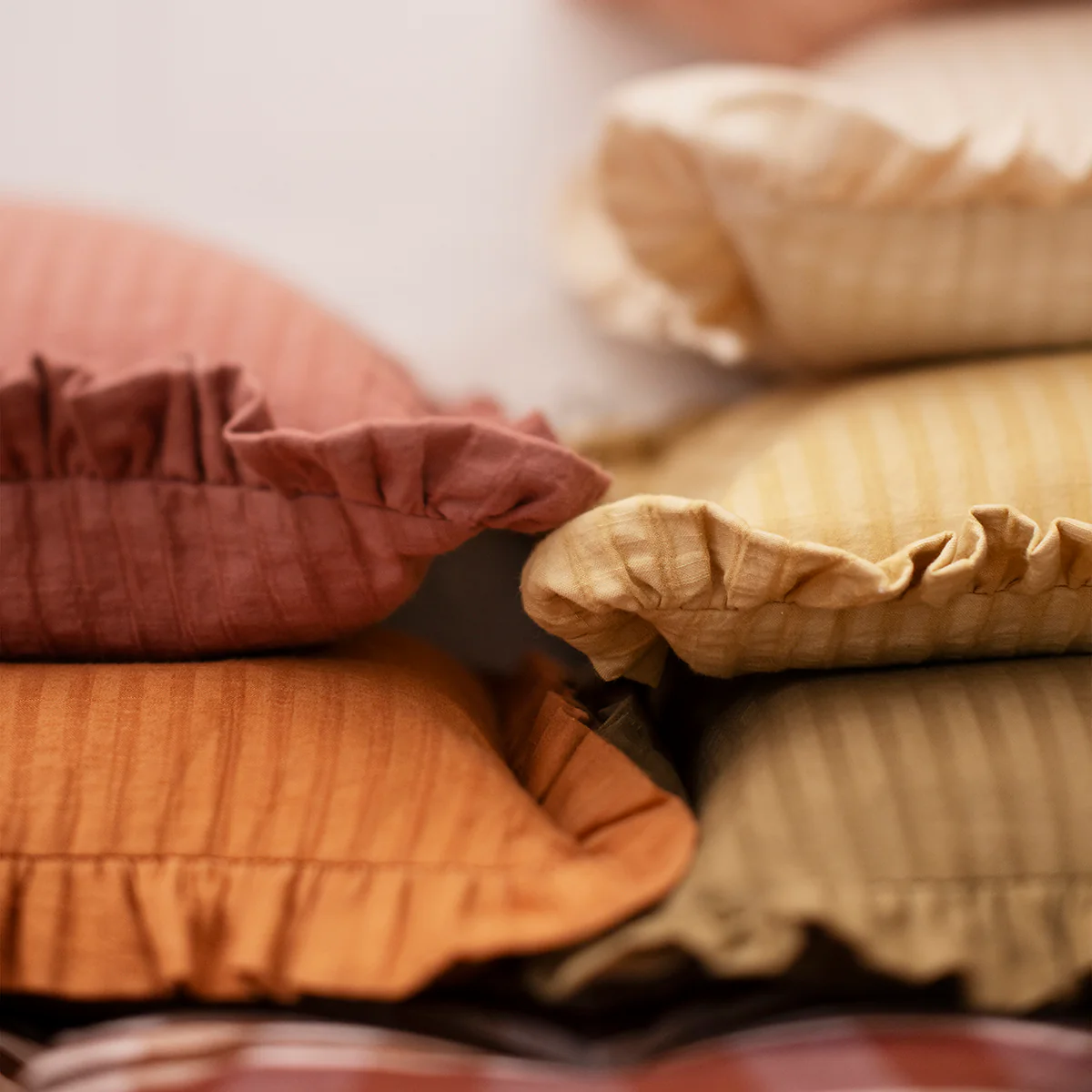Ruffle Cushion - Rust - Image 3
