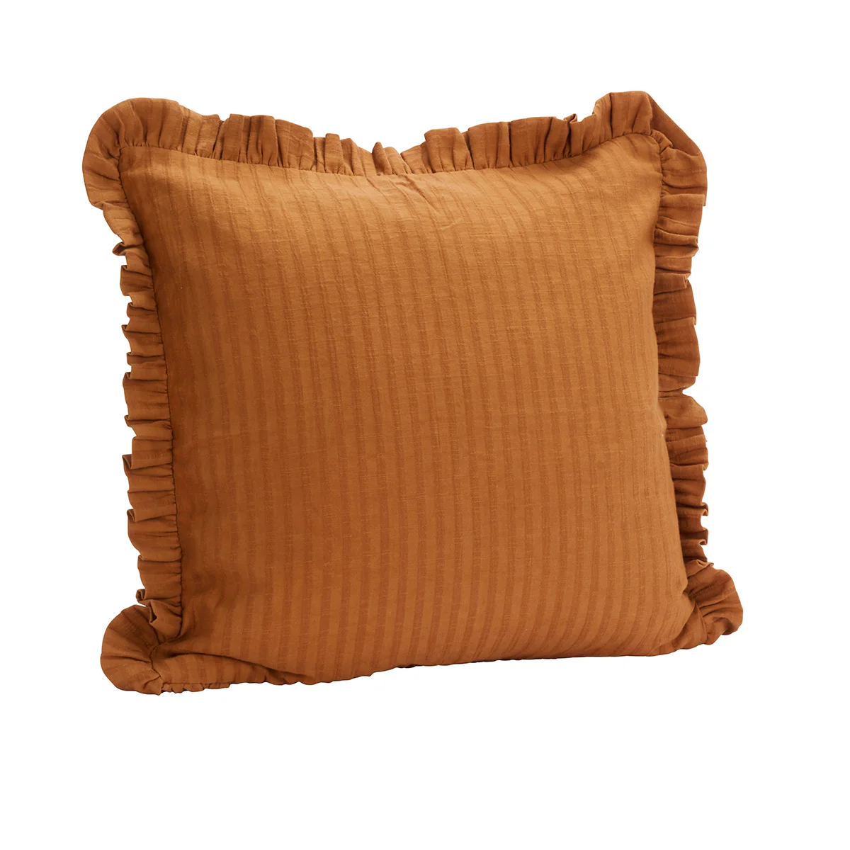 Ruffle Cushion - Rust