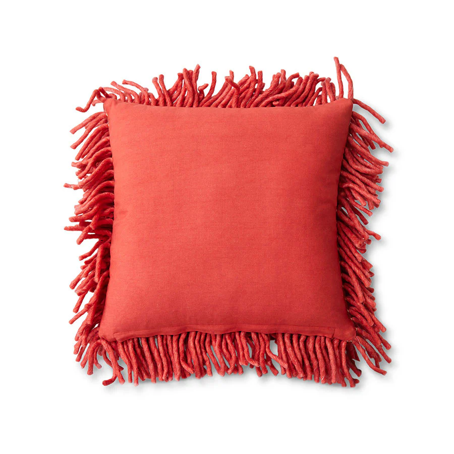 PRE ORDER Rugged Woolen Cushion Cherry Red 50 x 50cm - Image 3