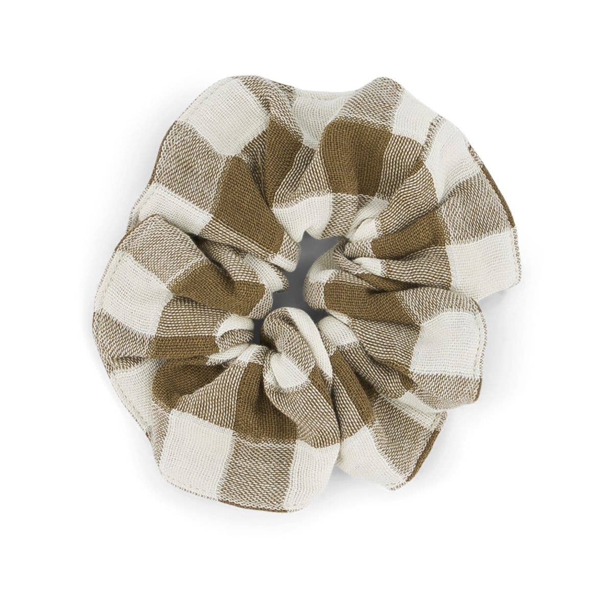 SCRUNCHIE GINGHAM NUTRIA