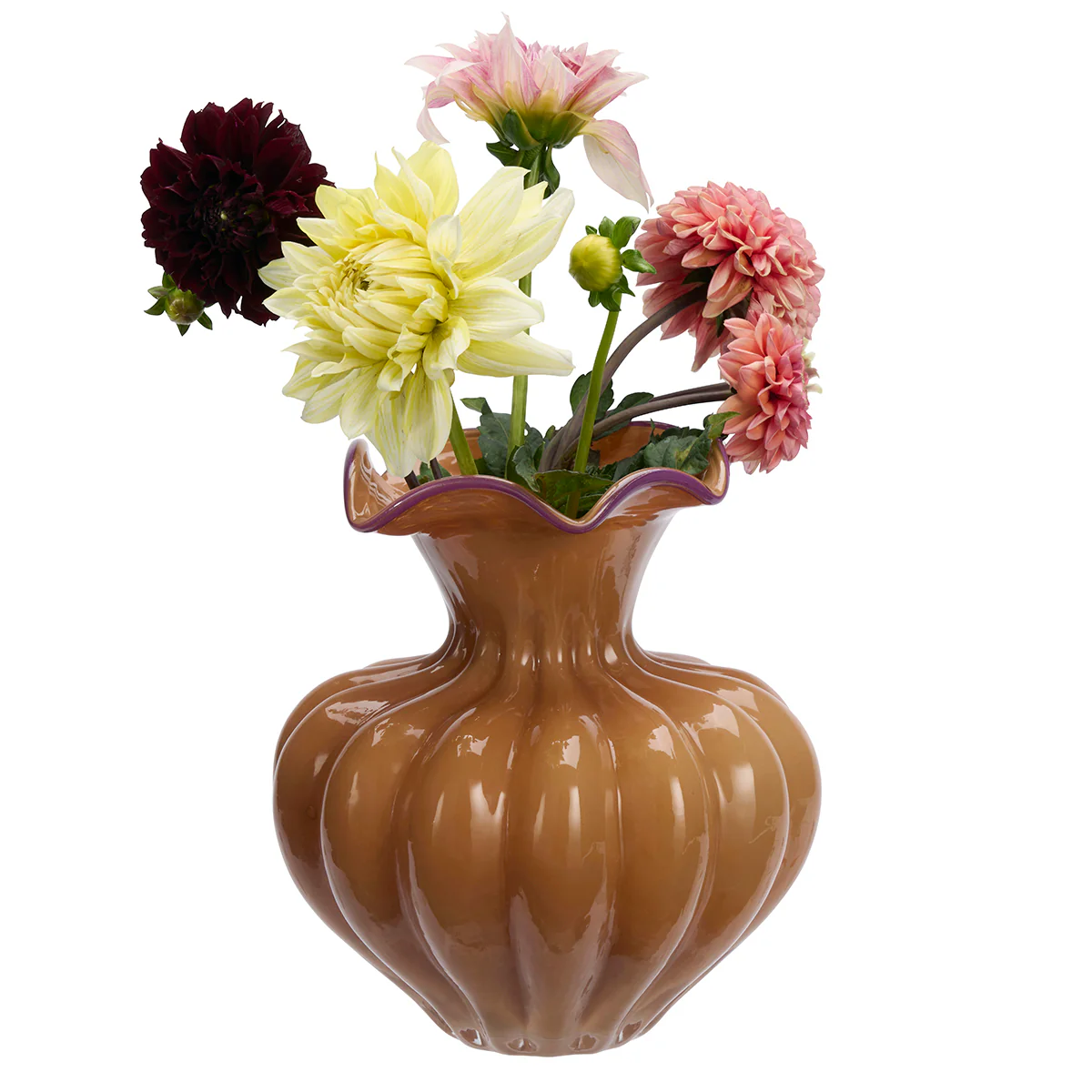 Sculptured Glass Vase Apricot - Image 3