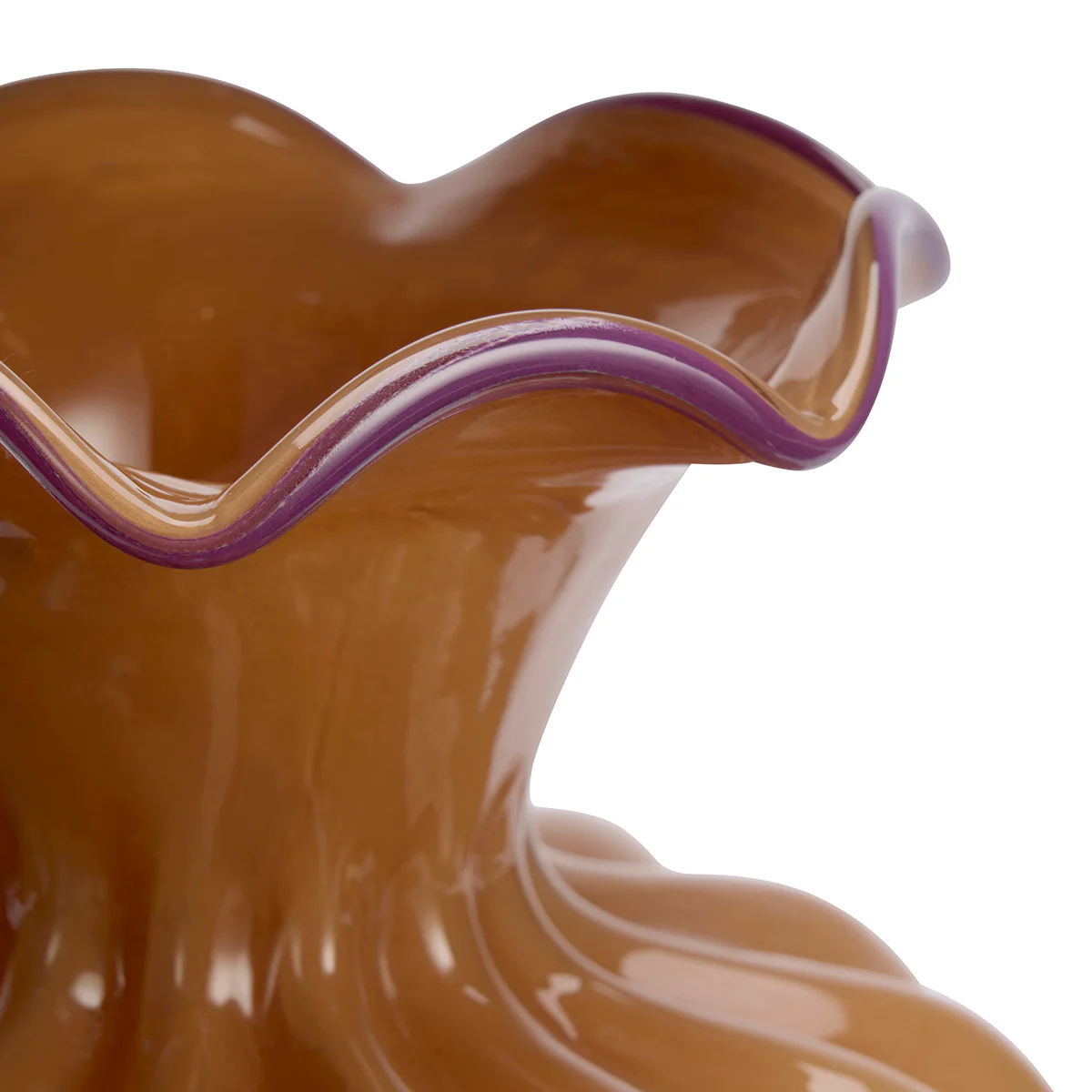 Sculptured Glass Vase Apricot - Image 4