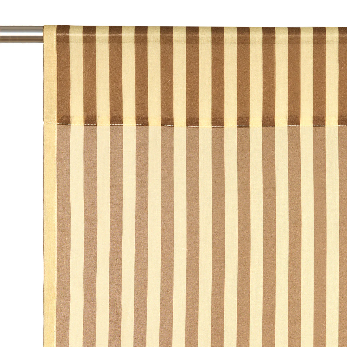 Sheer Cotton Voile Curtain Wendy  - Brown Stripes - Image 2