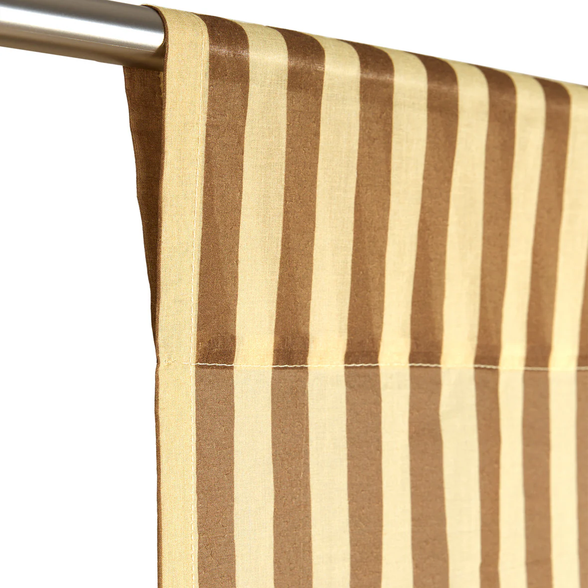 Sheer Cotton Voile Curtain Wendy  - Brown Stripes - Image 3