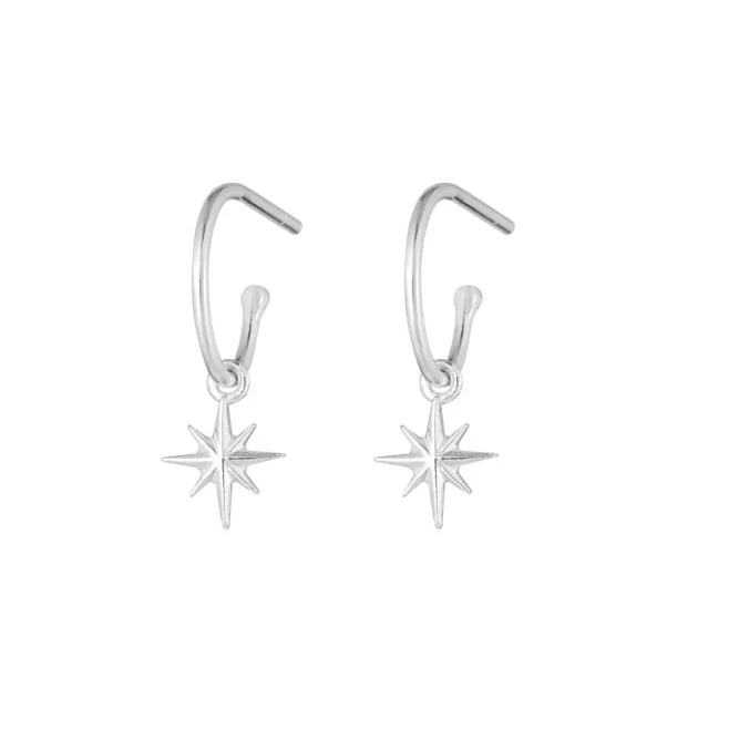 Silver Starlight Hoop Studs