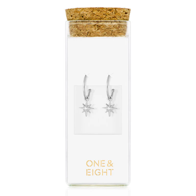 Silver Starlight Hoop Studs - Image 2