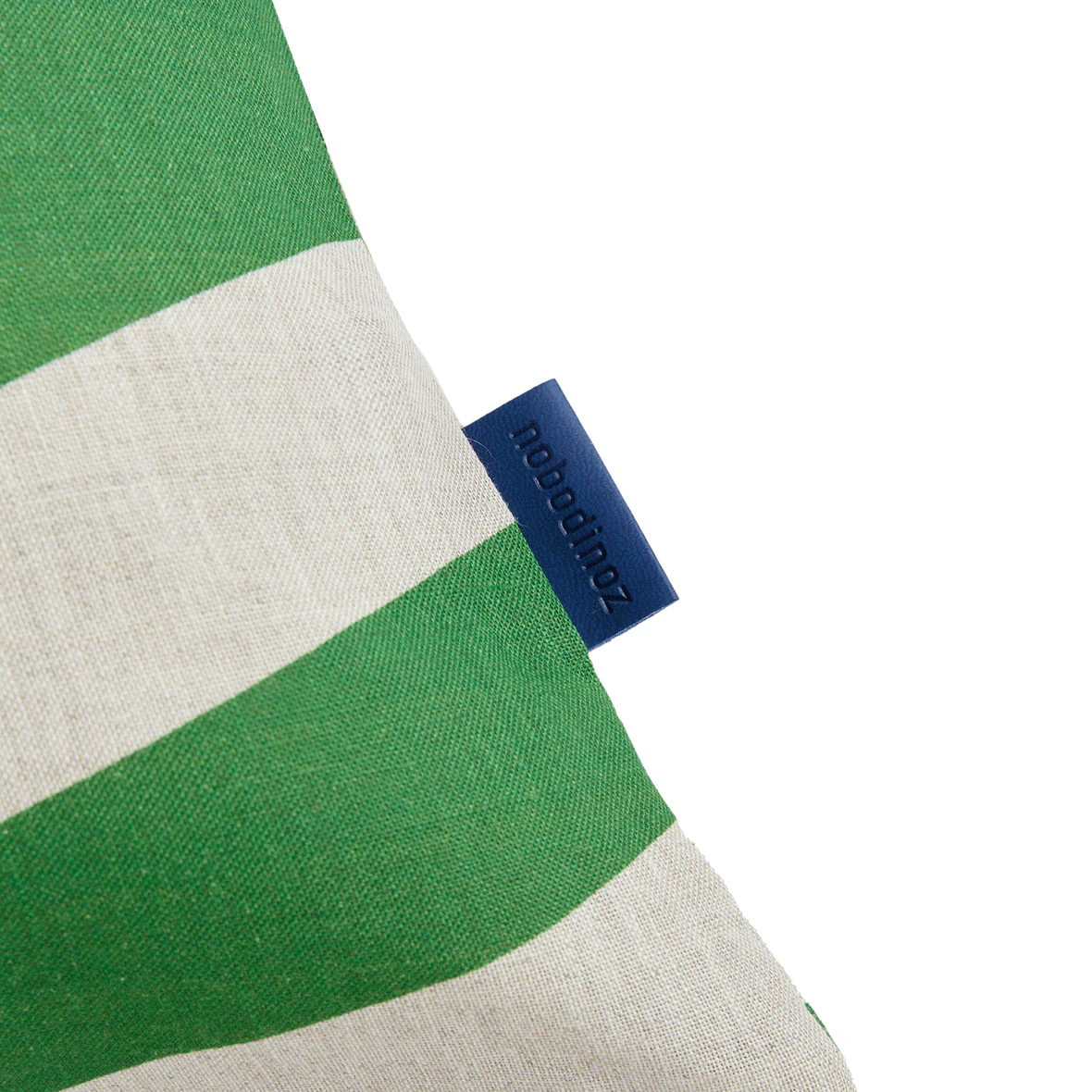 Stanley French Linen Square Cushion - Green Diagonal Tiles - Image 3
