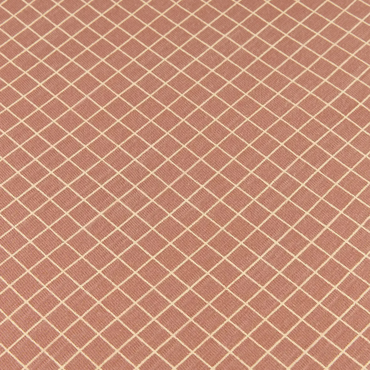 Stories Ltd Baby Organic Fitted Sheet 70 x 140cm Pink Cream Grid - Image 4