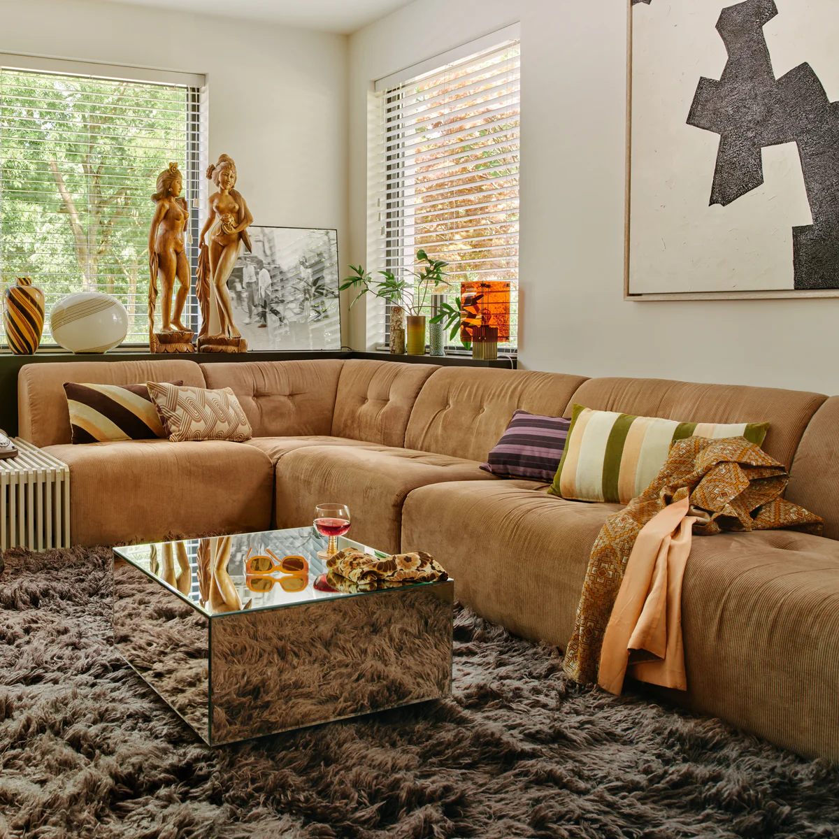 Striped Velvet Cushion Fields 60 x 35cm - Image 3