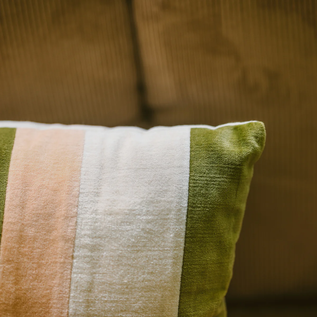 Striped Velvet Cushion Fields 60 x 35cm - Image 4