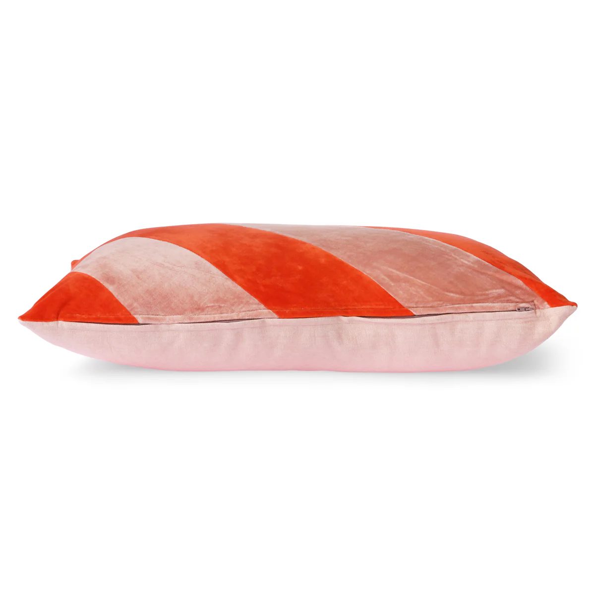 Striped Velvet Cushion Red/Pink (40x60) - Image 3