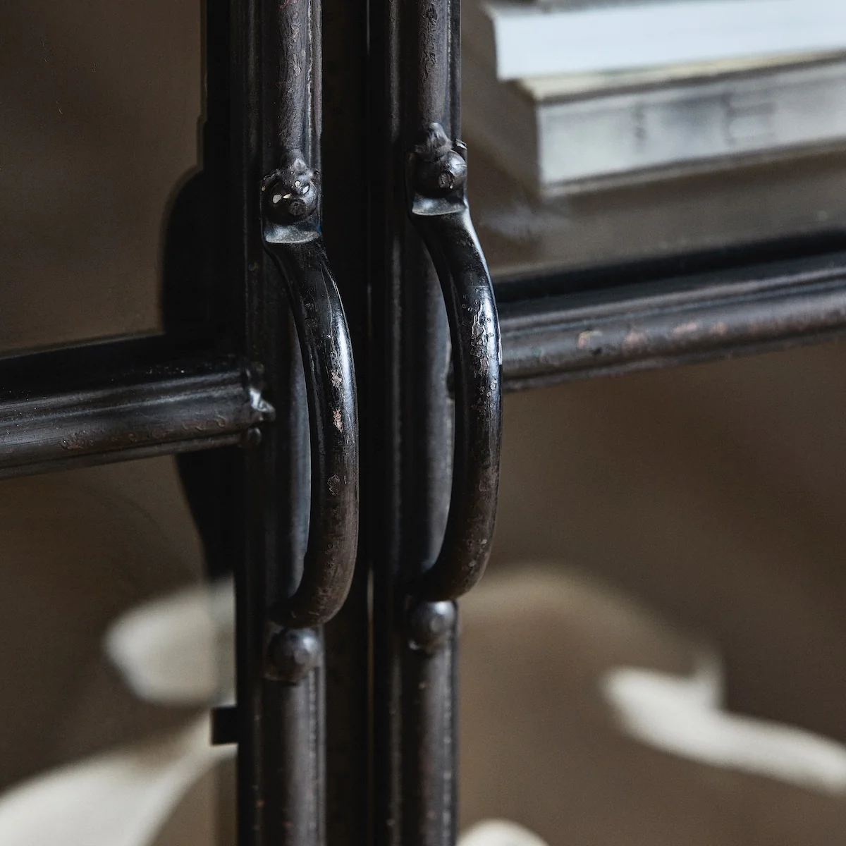 Tall Iron & Glass Cabinet - Image 4
