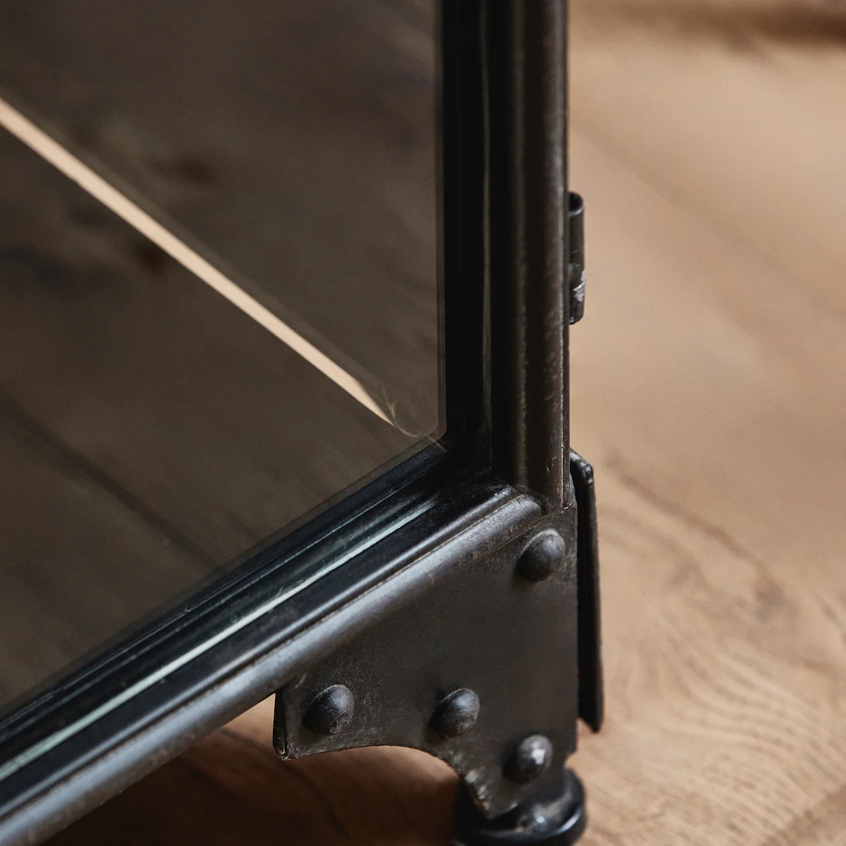 Tall Iron & Glass Cabinet - Image 5