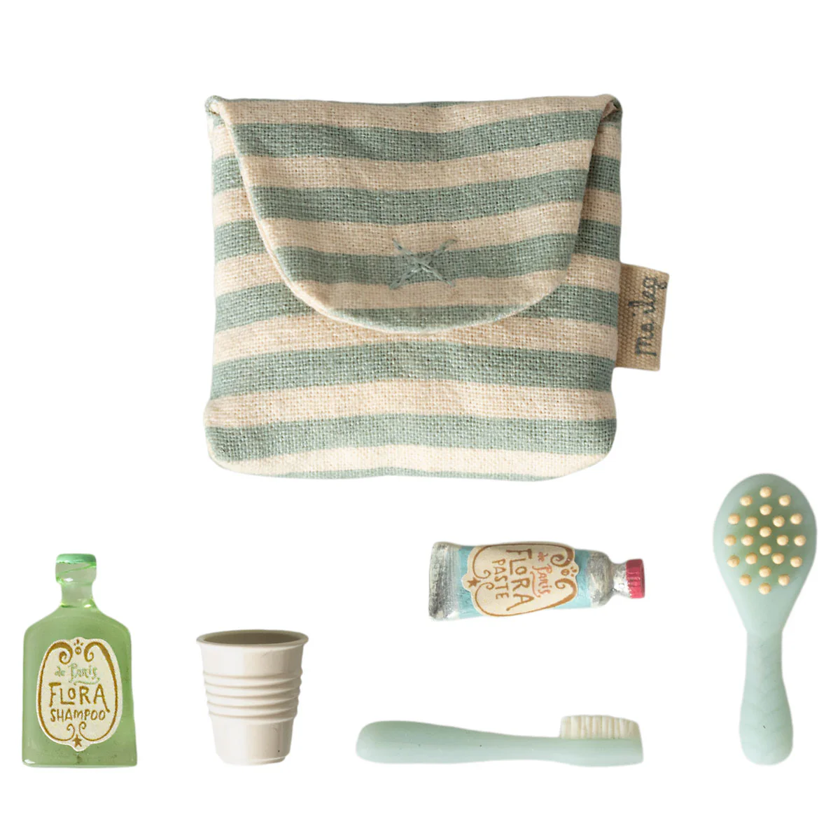 Toothbrush Set in Bag, Mouse - Blue stripe - Image 2
