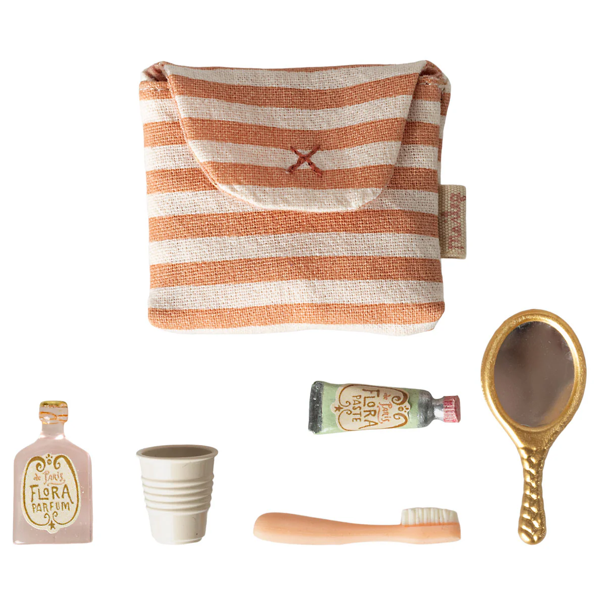 Toothbrush Set in Bag, Mouse - Coral Stripe - Image 2