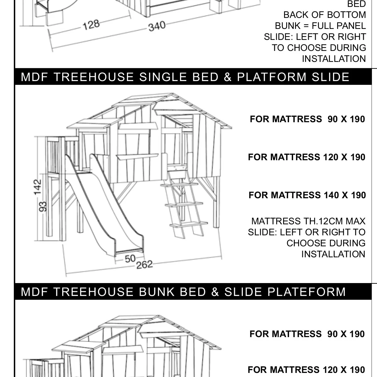 Tree house One Bed with Slide and Side Platform - Image 7