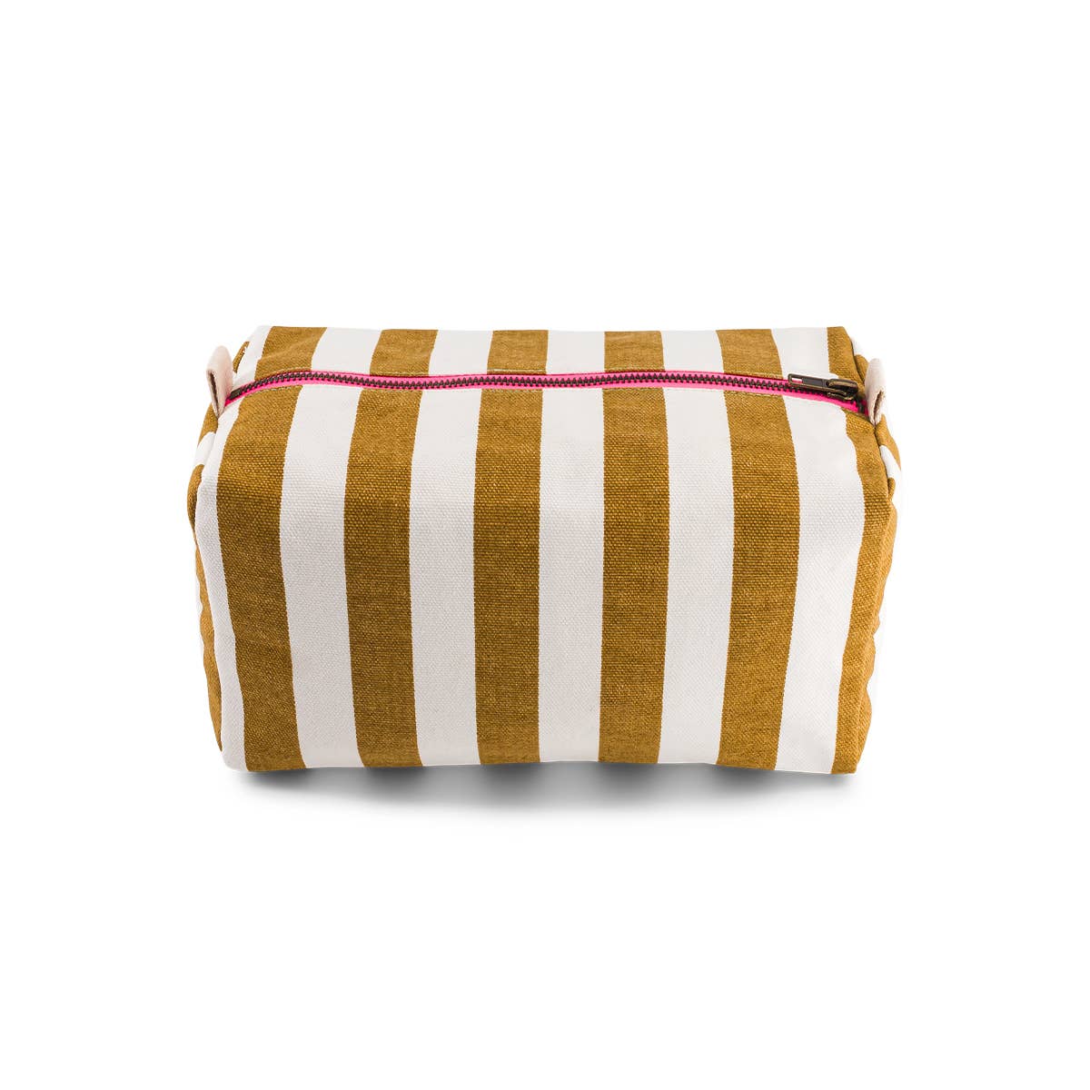 VIC TOILETRY BAG STRPES CARAMEL: CARAMEL AND ECRU / STRIPES / L13*W26*H12