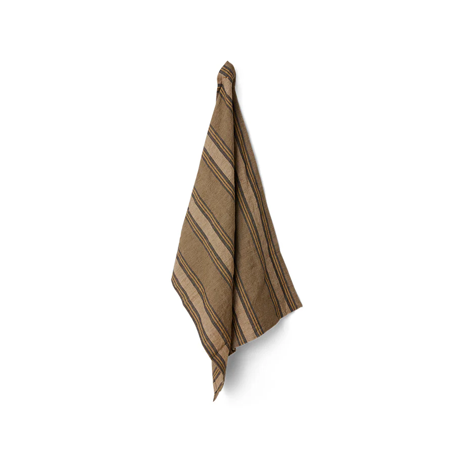 Vida Striped Tea Towel Sand/ Cream 50cm x 70cm - Image 2