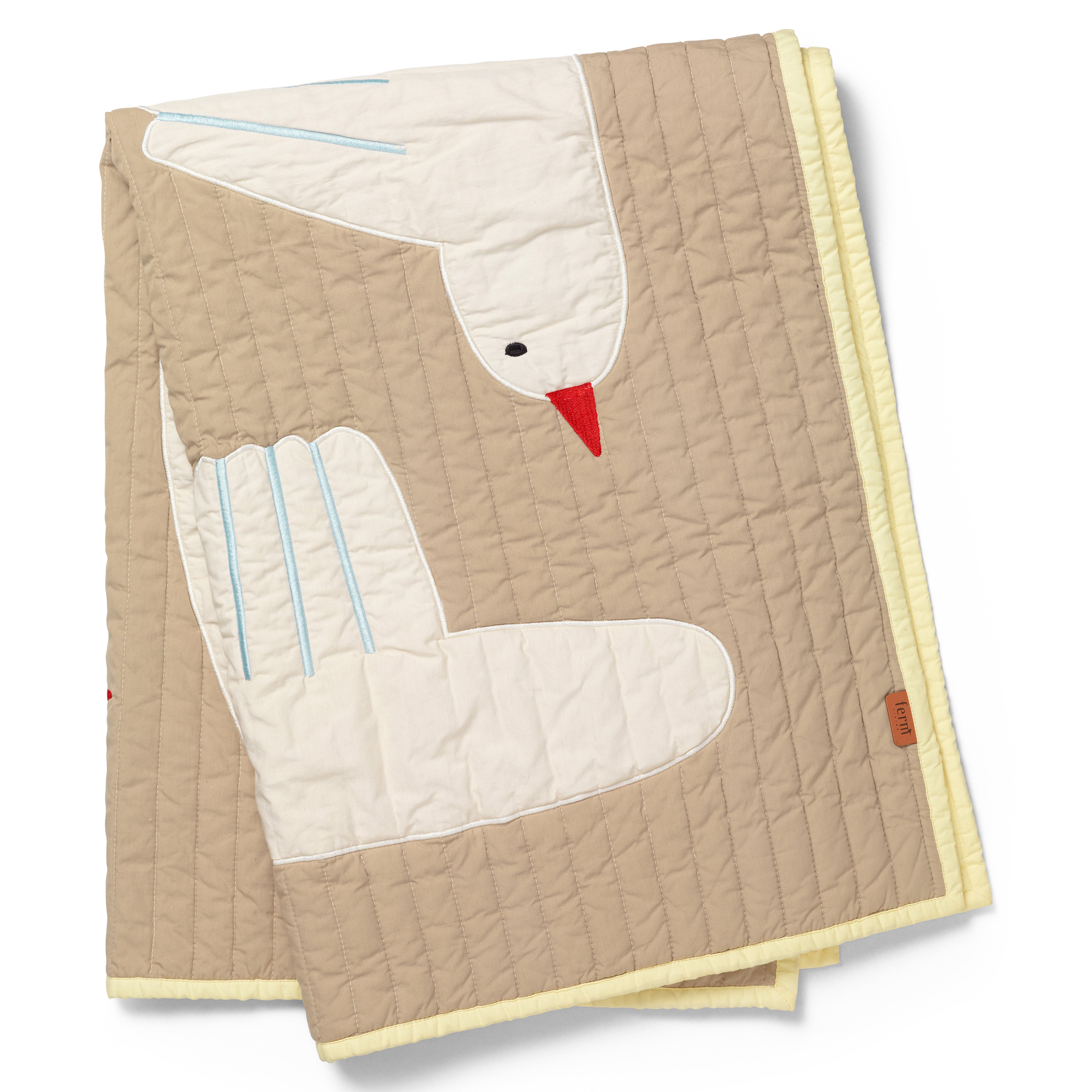 Bird Quilted Blanket - Sand - Image 3