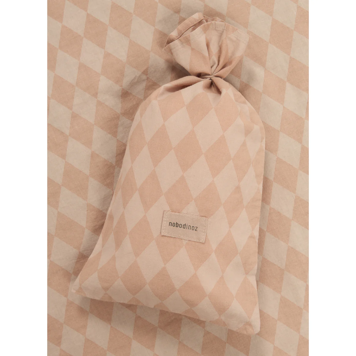 Kid duvet cover set in washed cotton Vibes Pink Harlequin - Image 4