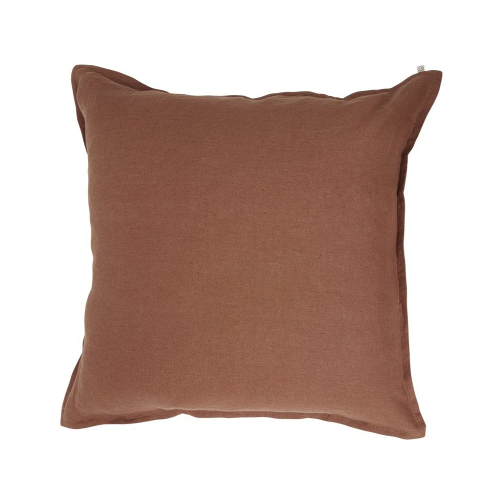 Washed Linen Cushion Solid: Mocha / 65 x 65 - Image 2