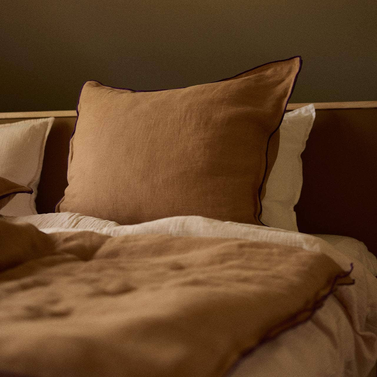 Washed Linen Pillowcase Tobacco Gabrielle Paris x Horty - Image 2