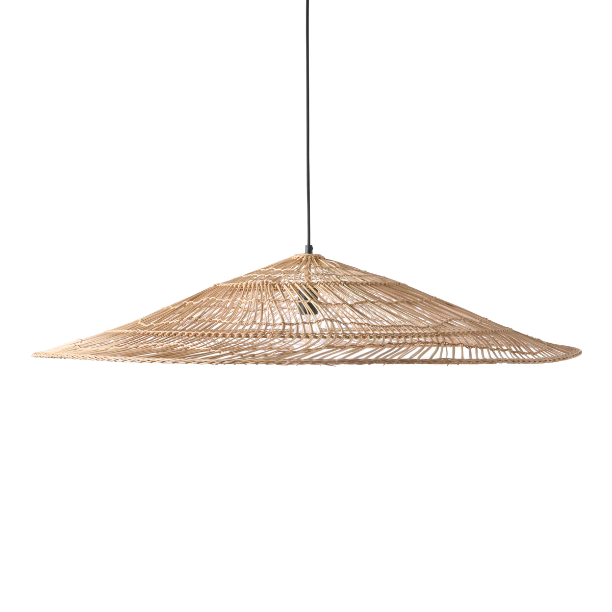 Natural Wicker Pendant Triangle Lamp XL - Image 3