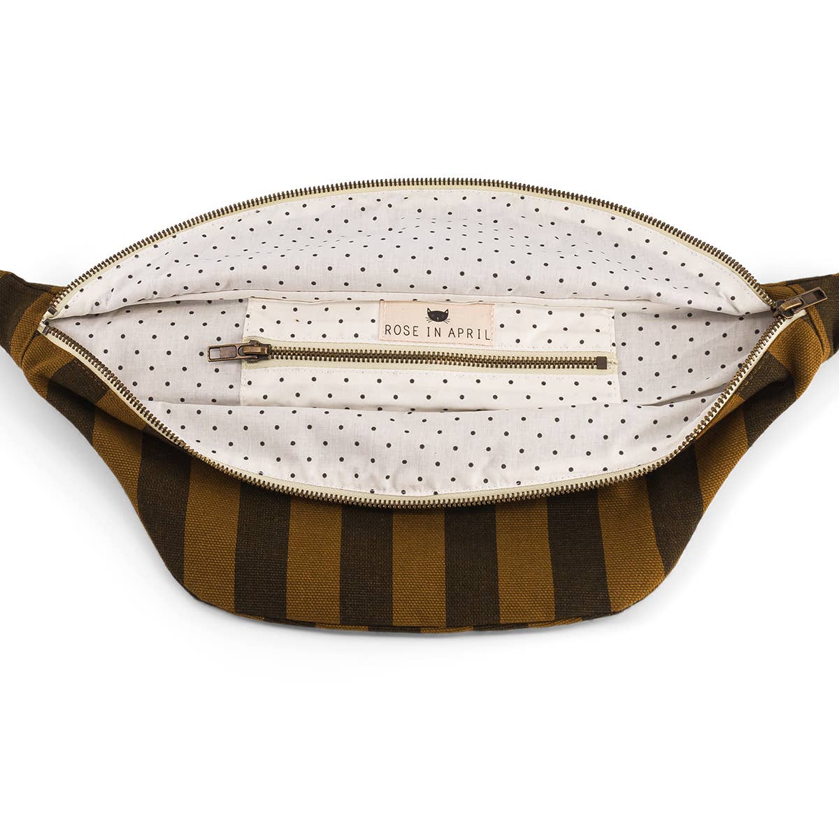 WOMEN BUM BAG STRIPES CUMIN AND BLACK: CUMIN / SCRATCH - Image 5