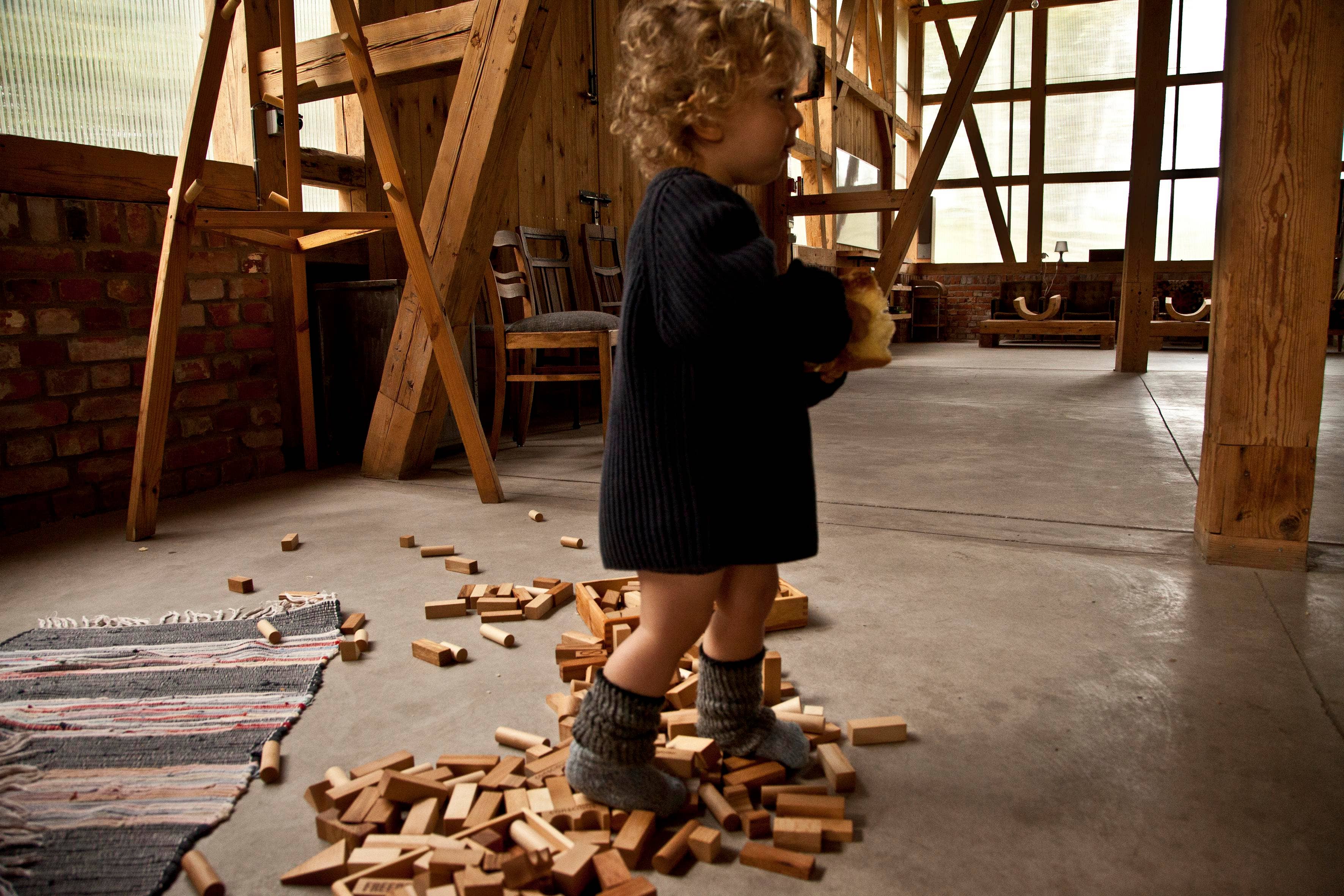 Wooden Blocks In Tray - 54 Pcs Natural - Image 3